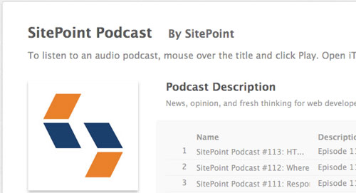Sitepoint in Designing the Airwaves: Podcasts Part in Design