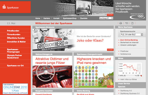 Sparkasse in What Color Is Your Money? Showcase of Bank Websites Worldwide
