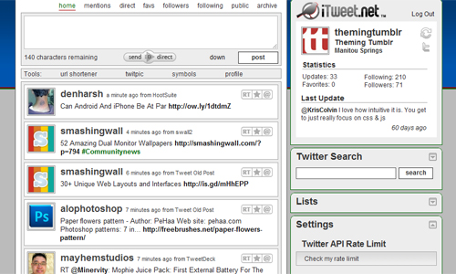 Itweet in A Roundup of Valuable Twitter Tools