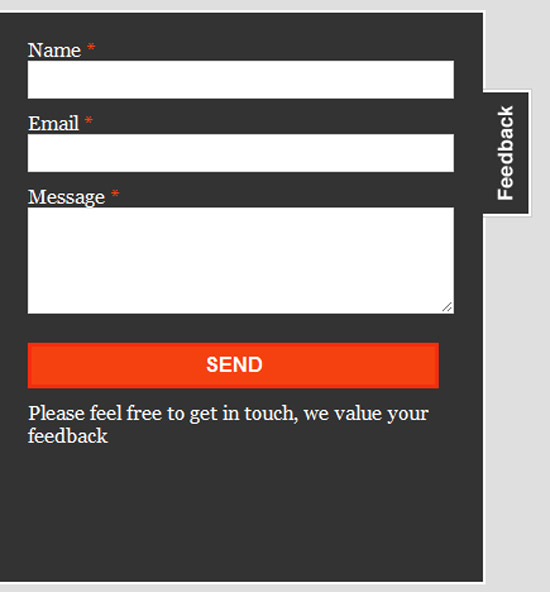 Floating Feedback button contact form