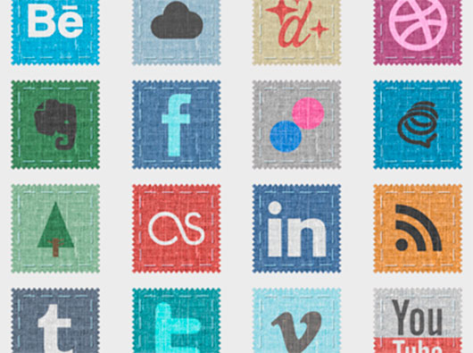 Fabric Social Icon Set by Kevin Harris 