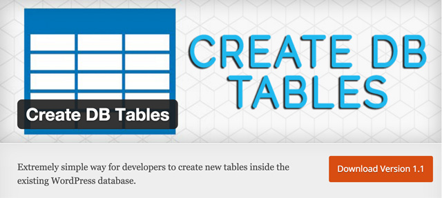 Free WordPress Plugins: create-db-tables