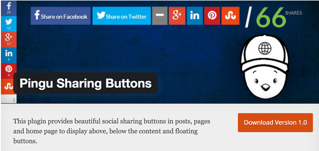 Free WordPress Plugins: Pingu Sharing Buttons