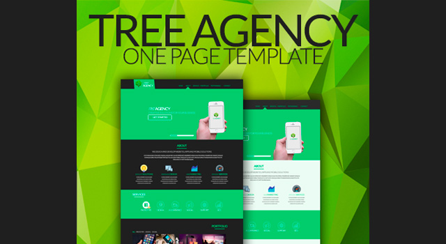 Tree Agency: One-page Flat Template