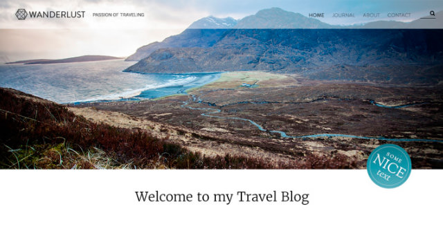Wanderlust: Clean Blogging WordPress Theme