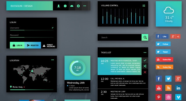 GreenLight: Web and Mobile Vector PSD UI Kit
