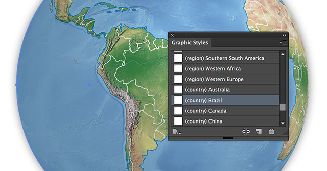 Rotate the globe by clicking on the graphic style of your choice