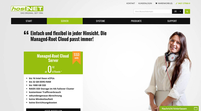Managed-Root-Cloud Server von hostNET