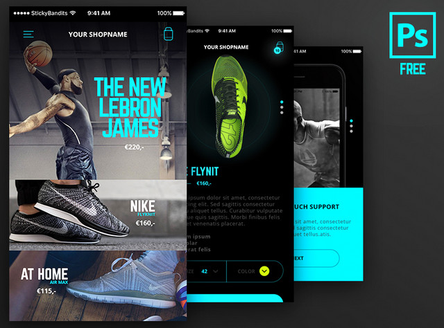 mobile ui with neon touches
