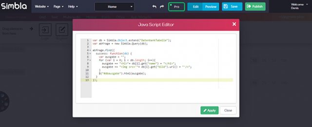 JavaScript Database Request