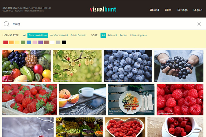 Search Results in Visual Hunt