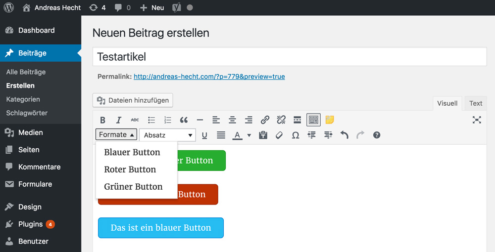 The New Buttons in the WordPress Editor