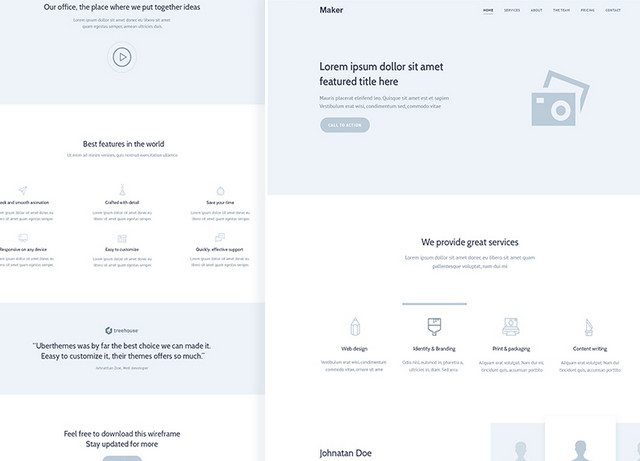 landing page wireframe