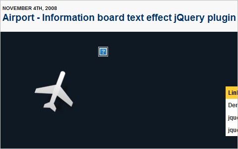 Airport - Information board text effect jQuery plugin