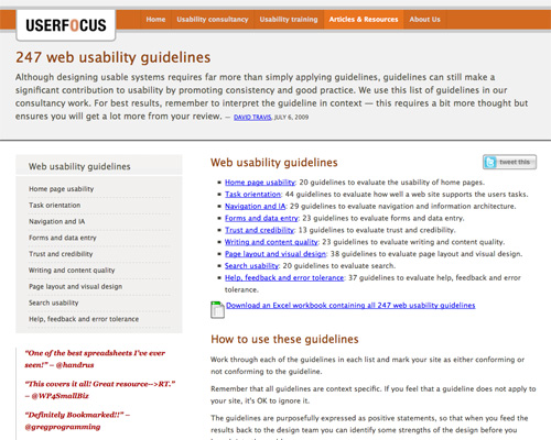 247 web usability guidelines