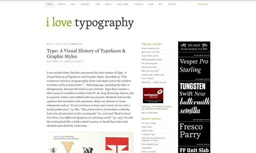 I Love Typography Font Stack Example