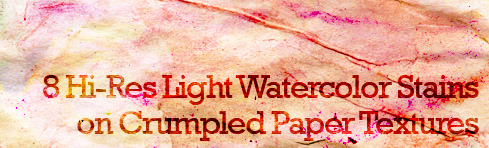 Light Watercolor Stains on Crumpled Paper