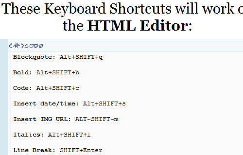 New WordPress Keyboard Shortcuts
