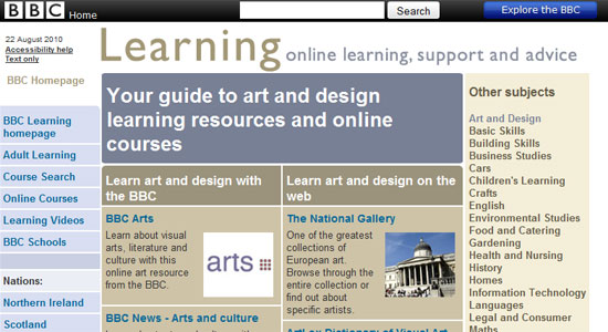 bbc learning art and design