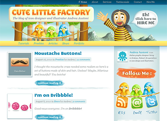 cutelittlefactory website design