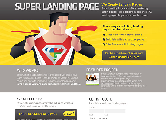 superlandingpage website design