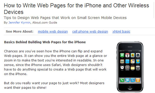 Basics Behind Building Web Pages for the iPhone