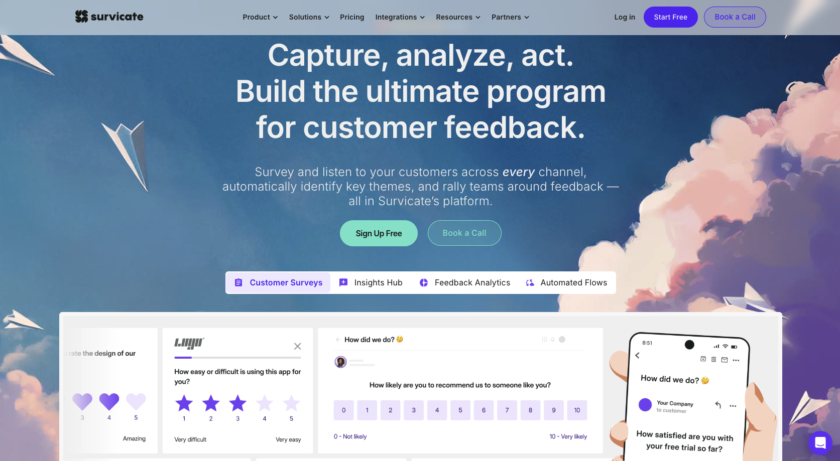 Survicate Landing Page