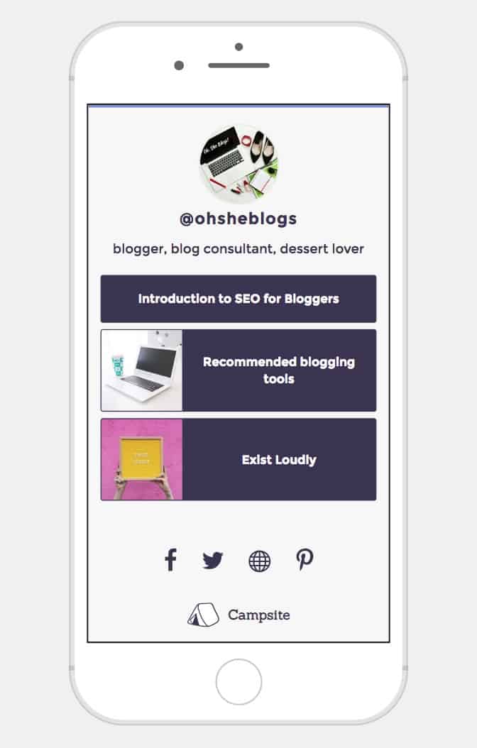 A screenshot of the campsite