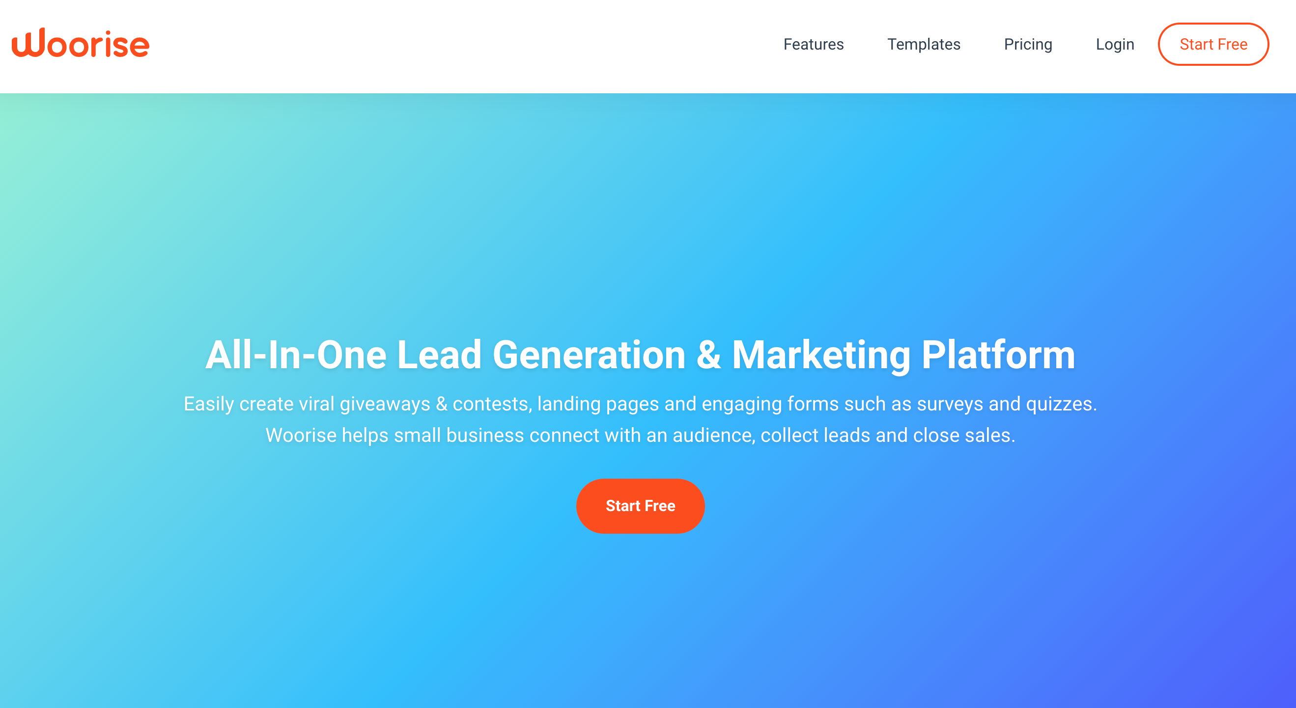 user interface of woorise