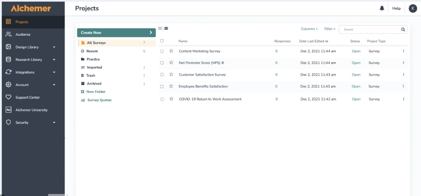 Alchemer yazılımının resmi