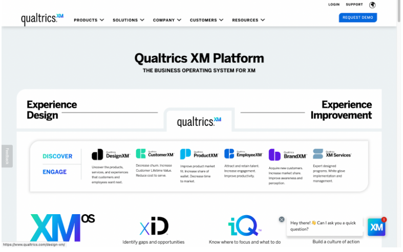 Qualtrics XM ürün sayfası resmi