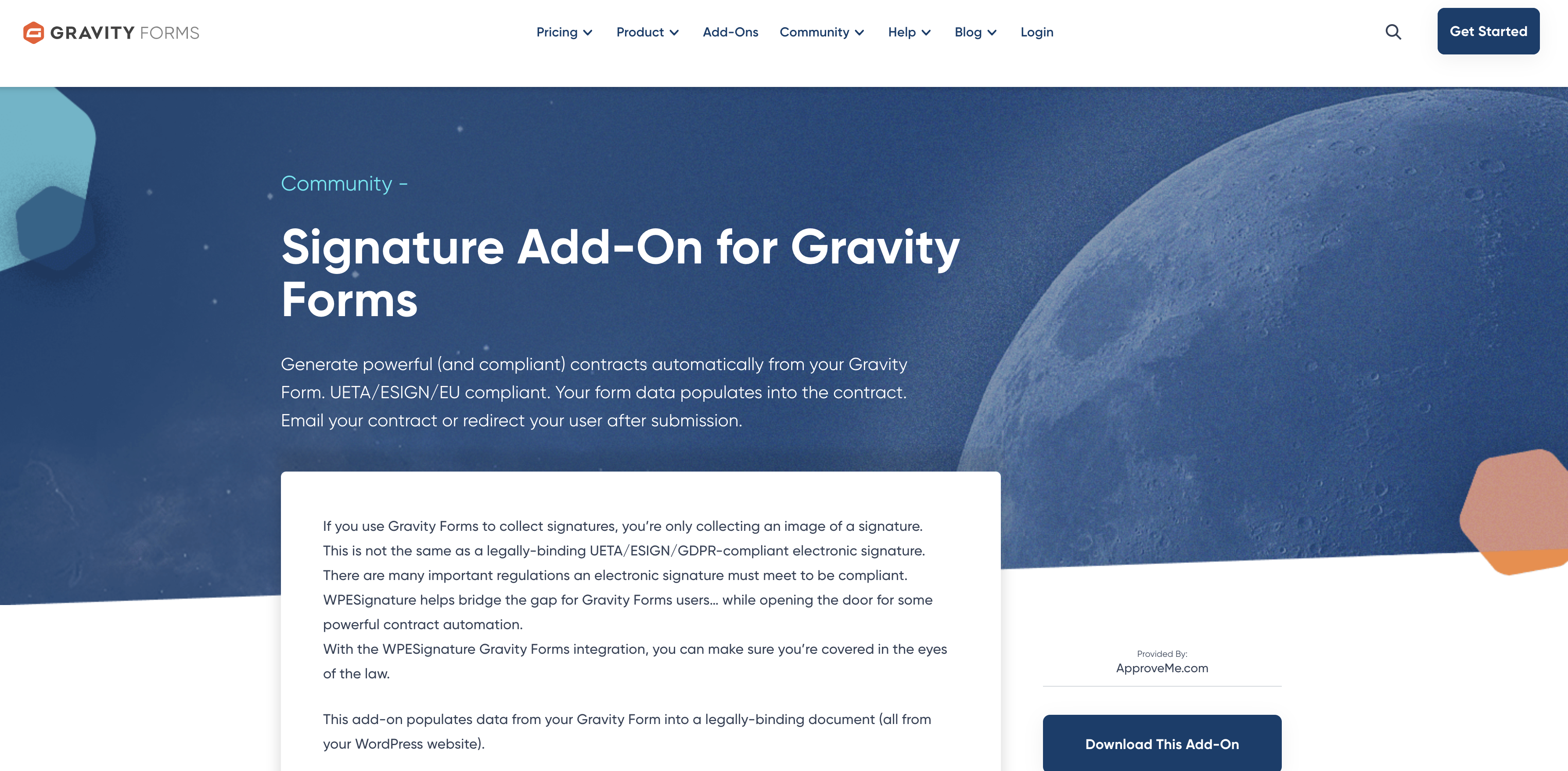 gravity forms landing page