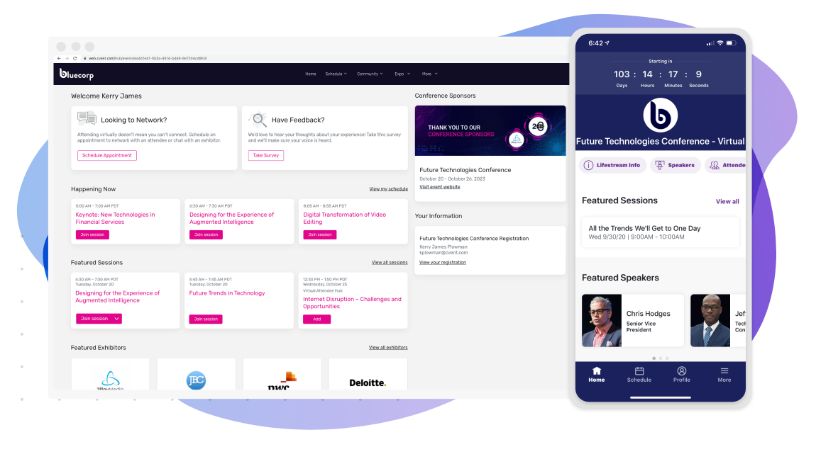 user interface of cvent