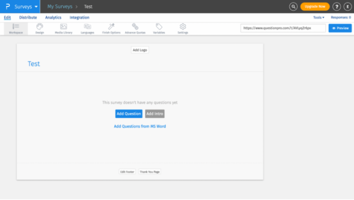 QuestionPro anket oluşturucu resmi