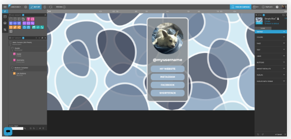 Interfaz de usuario de ShortStack