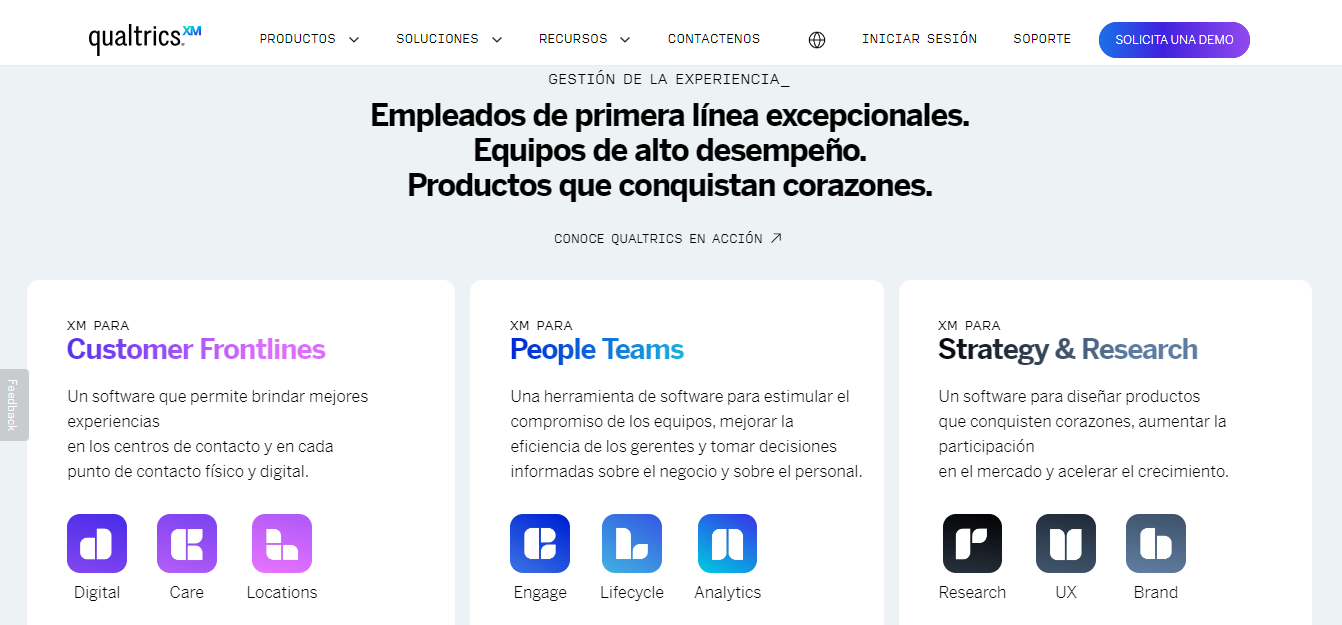 Interface utilisateur de Qualtrics XM