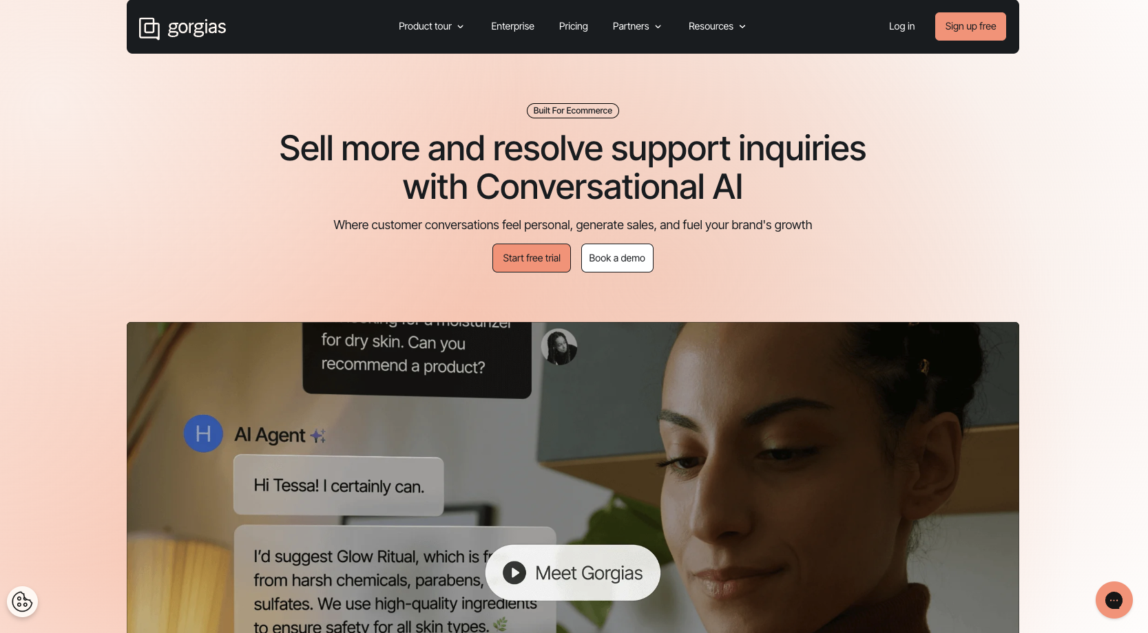 Gorgias Landing Page