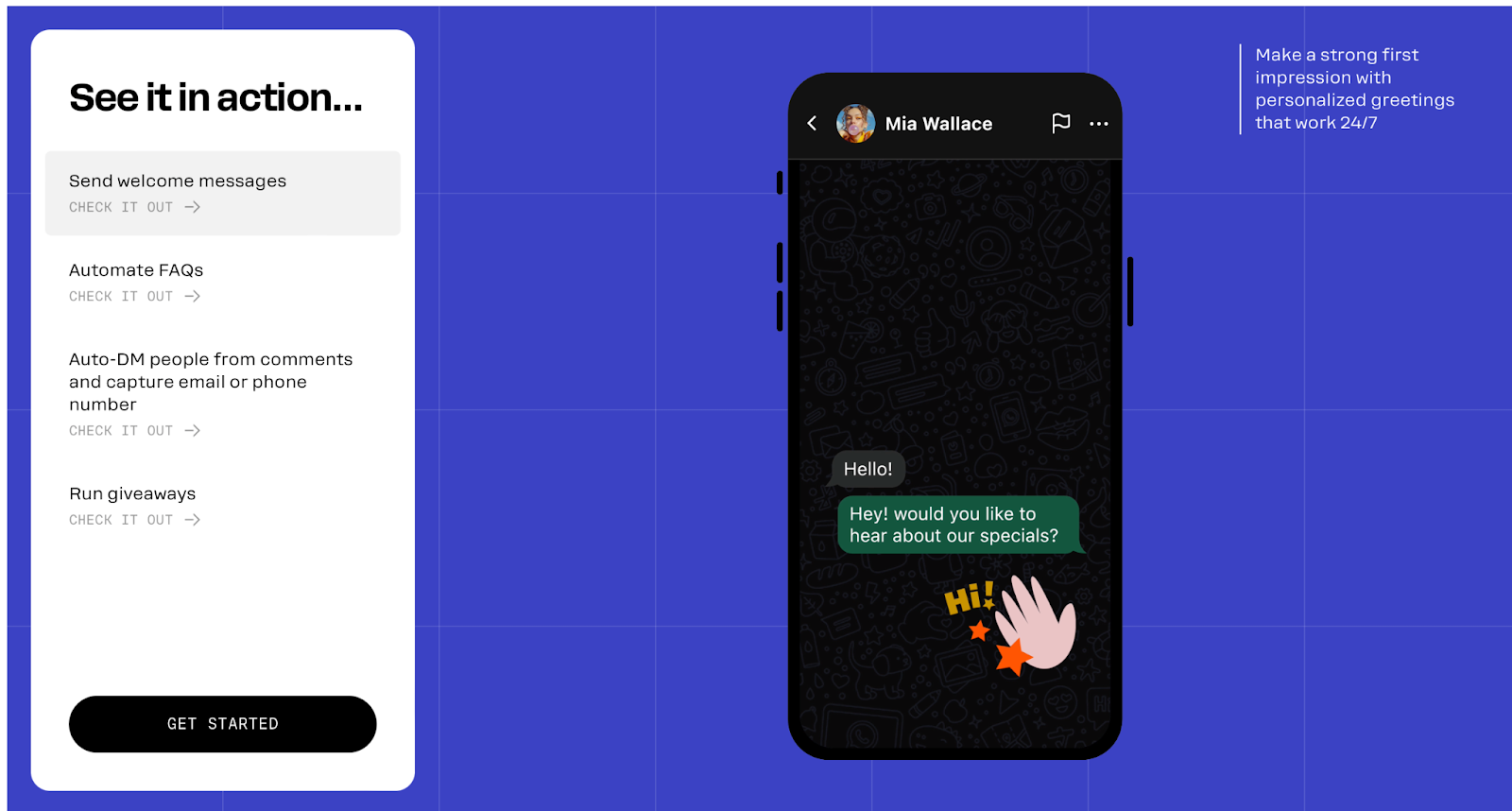 User Interface of Manychat