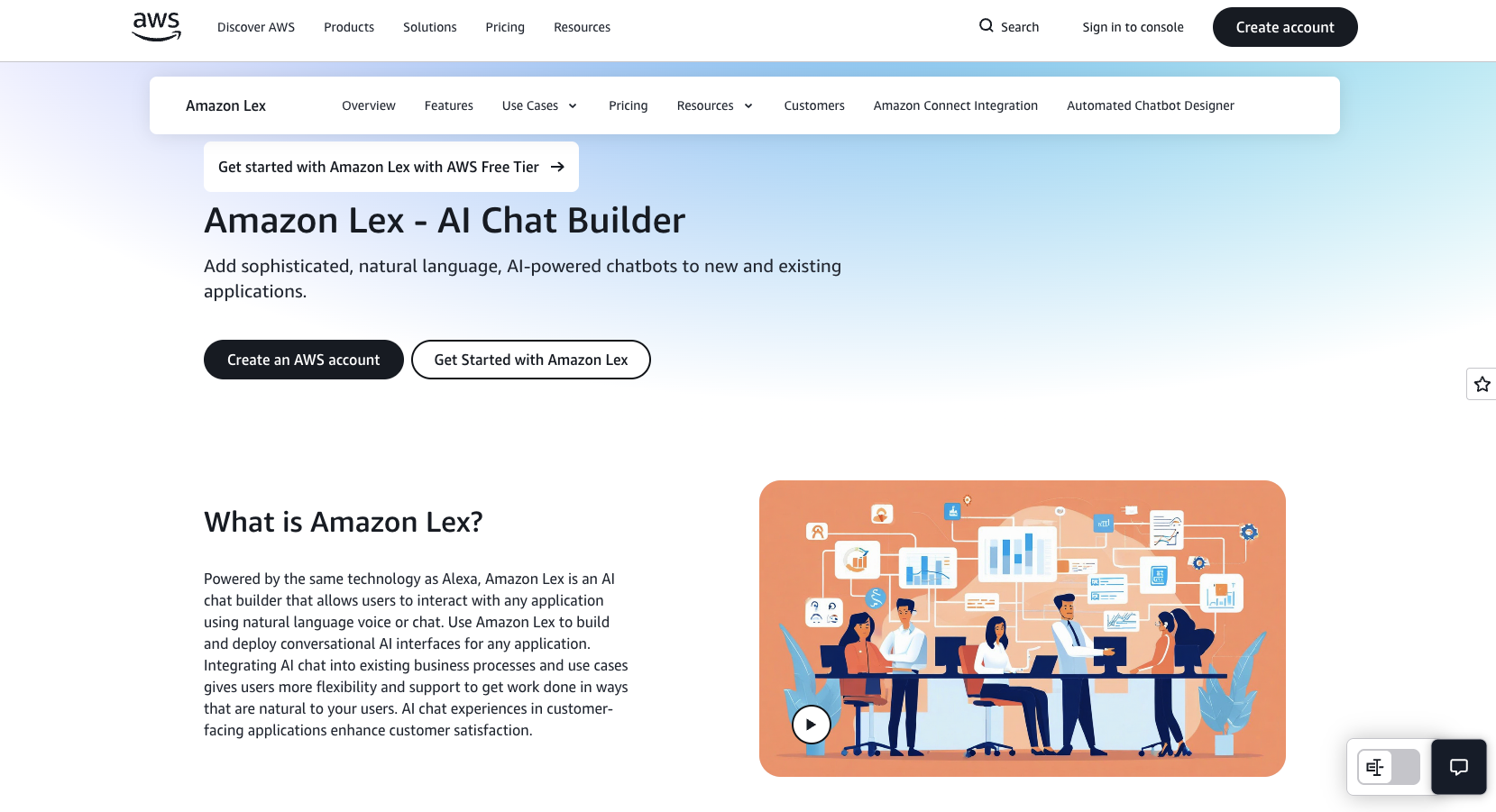 Amazon Lex Landing Page