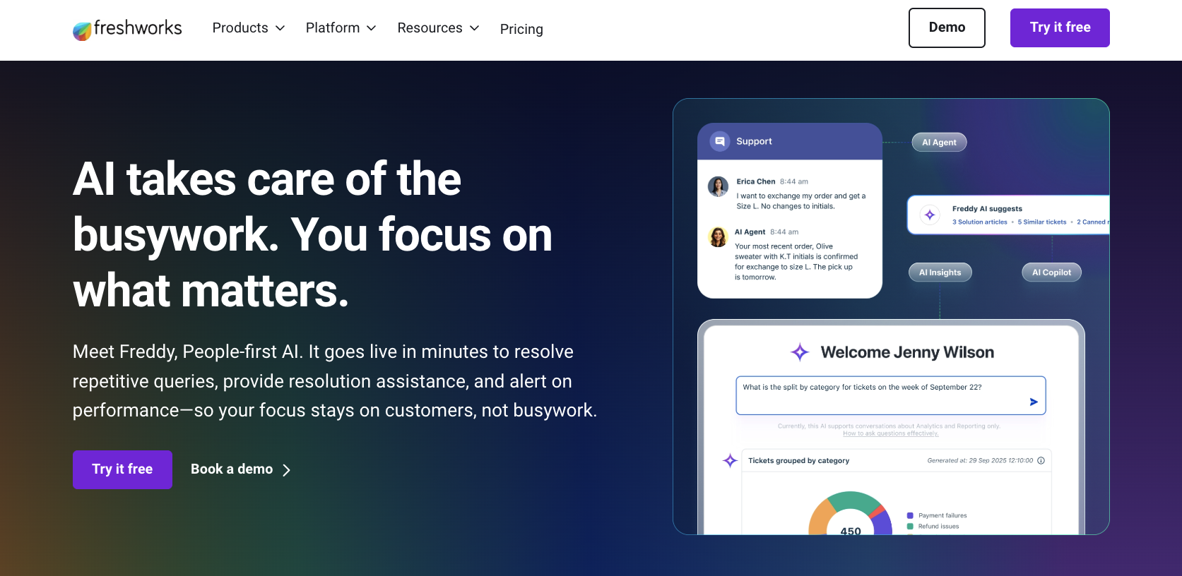Freddy AI Landing Page