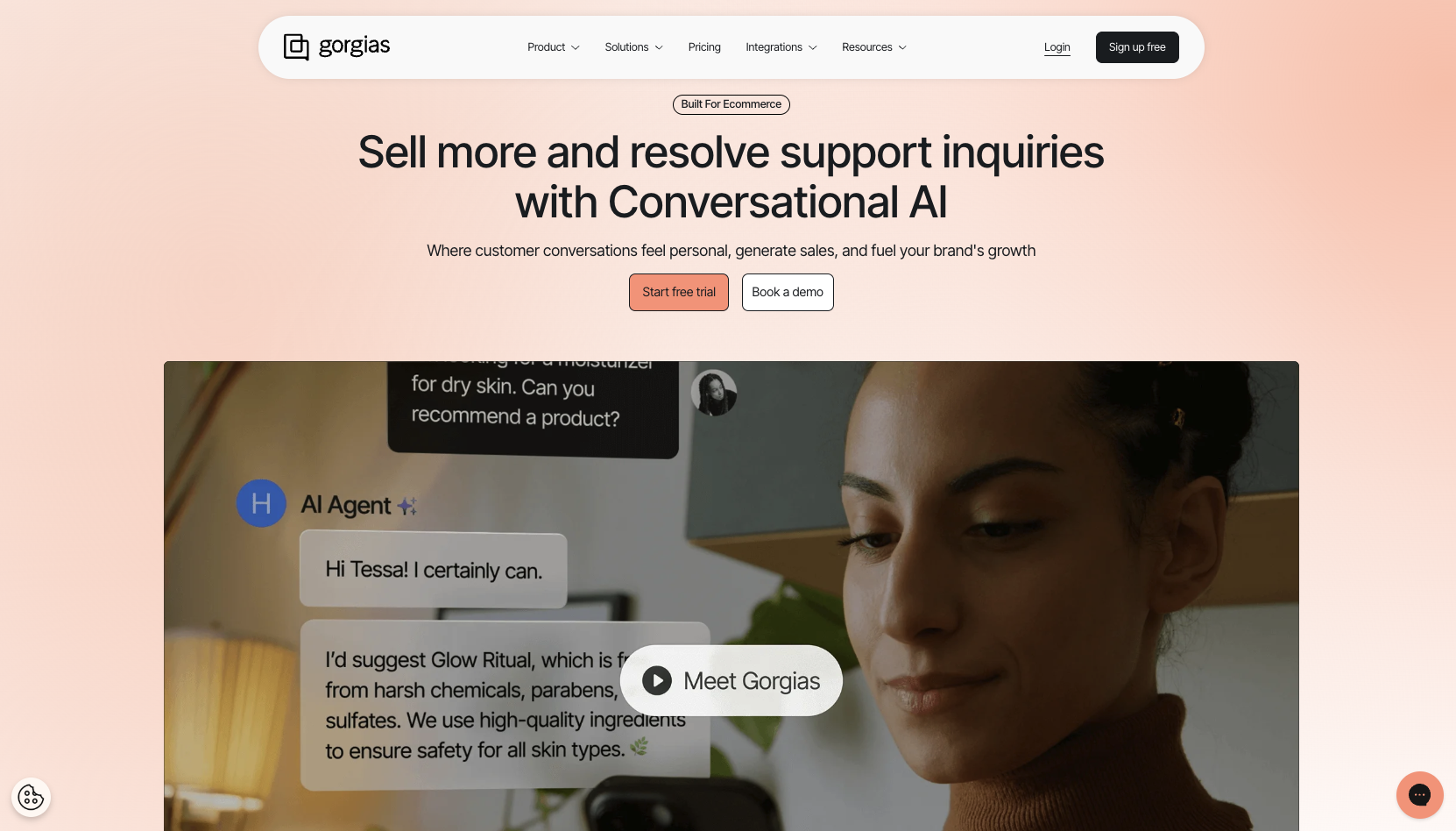 Gorgias Landing Page