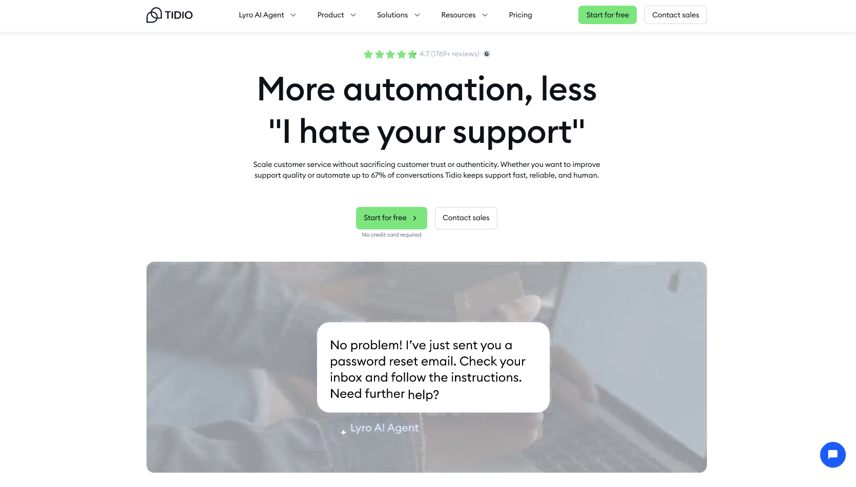 Tidio Landing Page