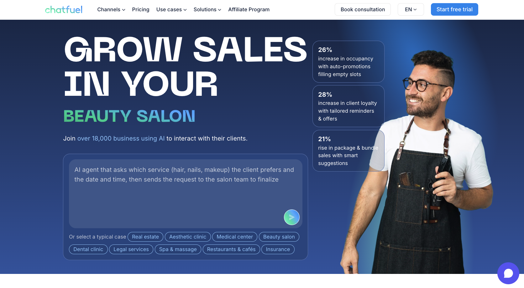 Chatfuel Landing Page