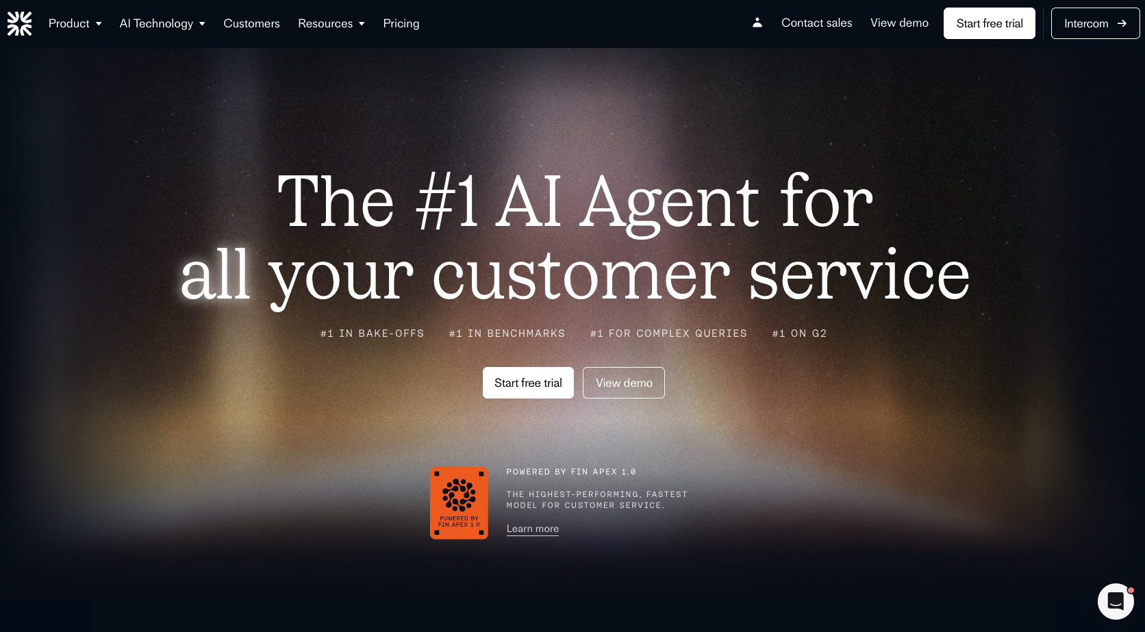 Fin by Intercom Landing Page