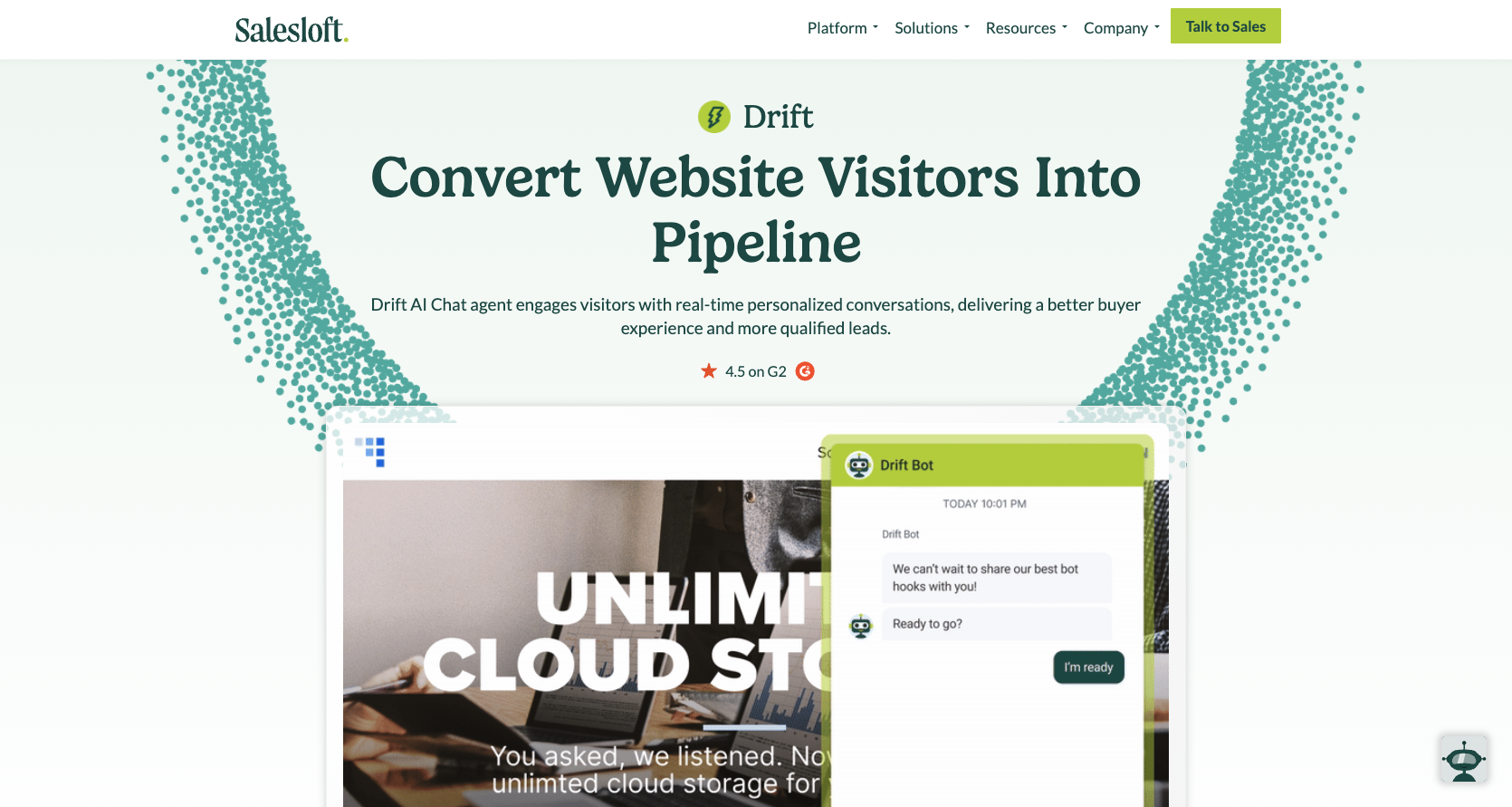 Drift Conversational AI Landing Page