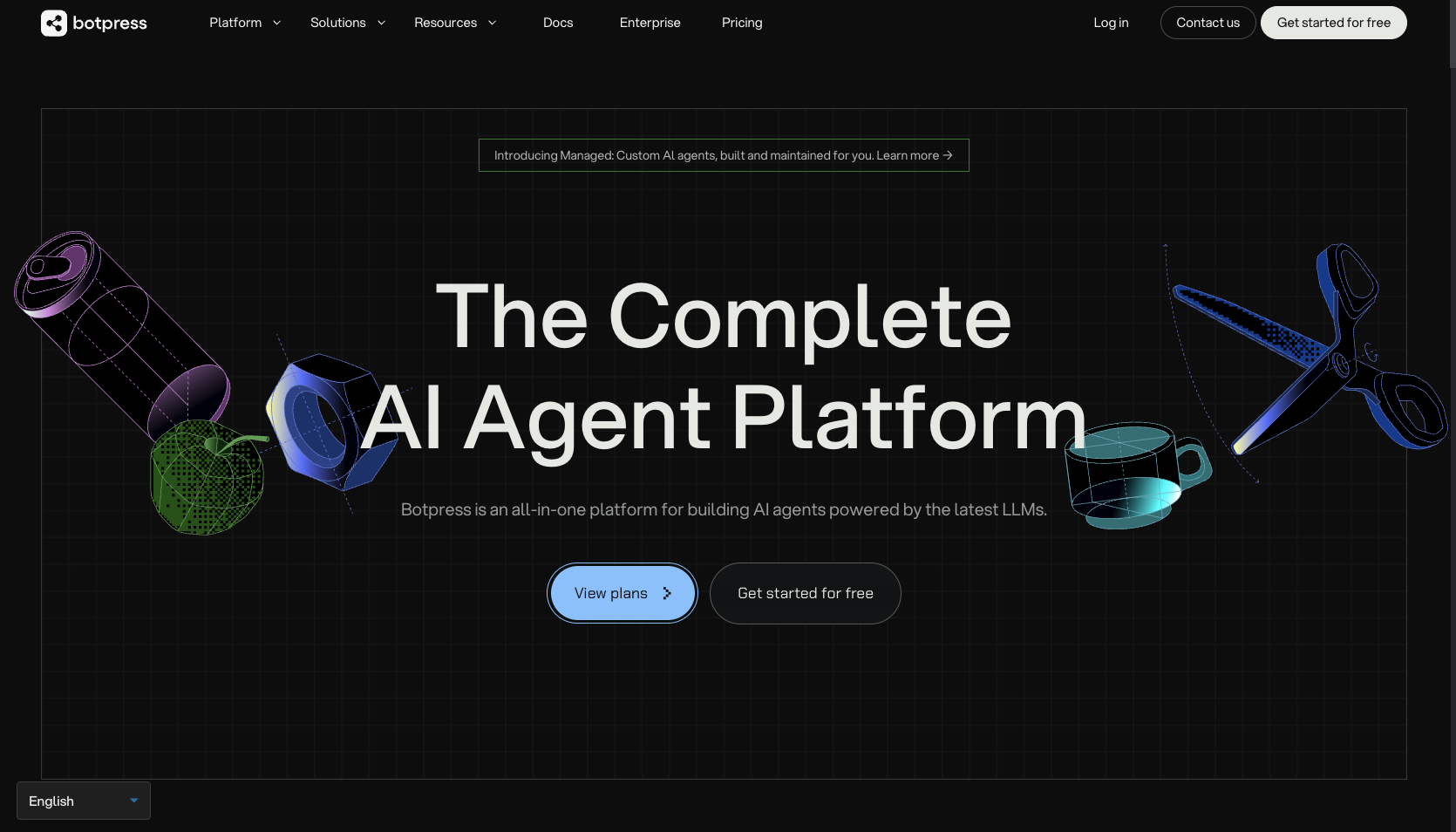 Botpress landing page