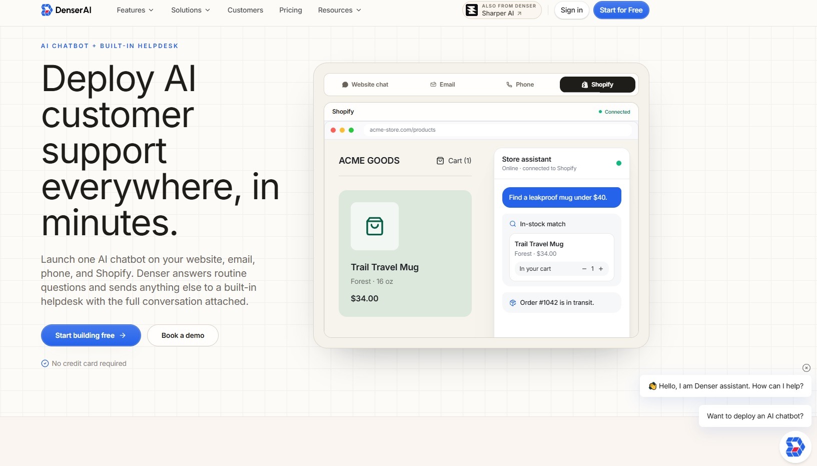 Denser AI Landing Page