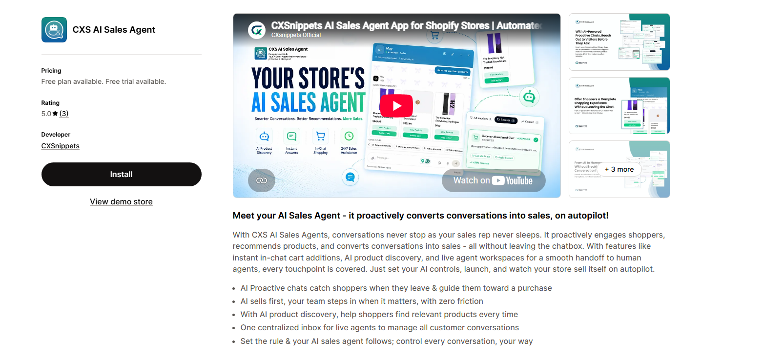 CXS AI Sales Agent Landing Page