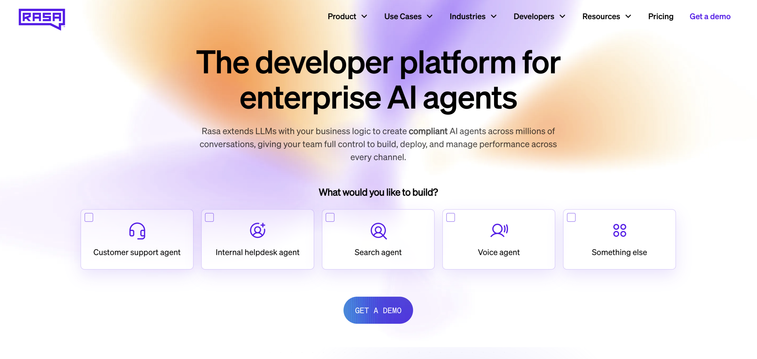 Rasa Landing Page