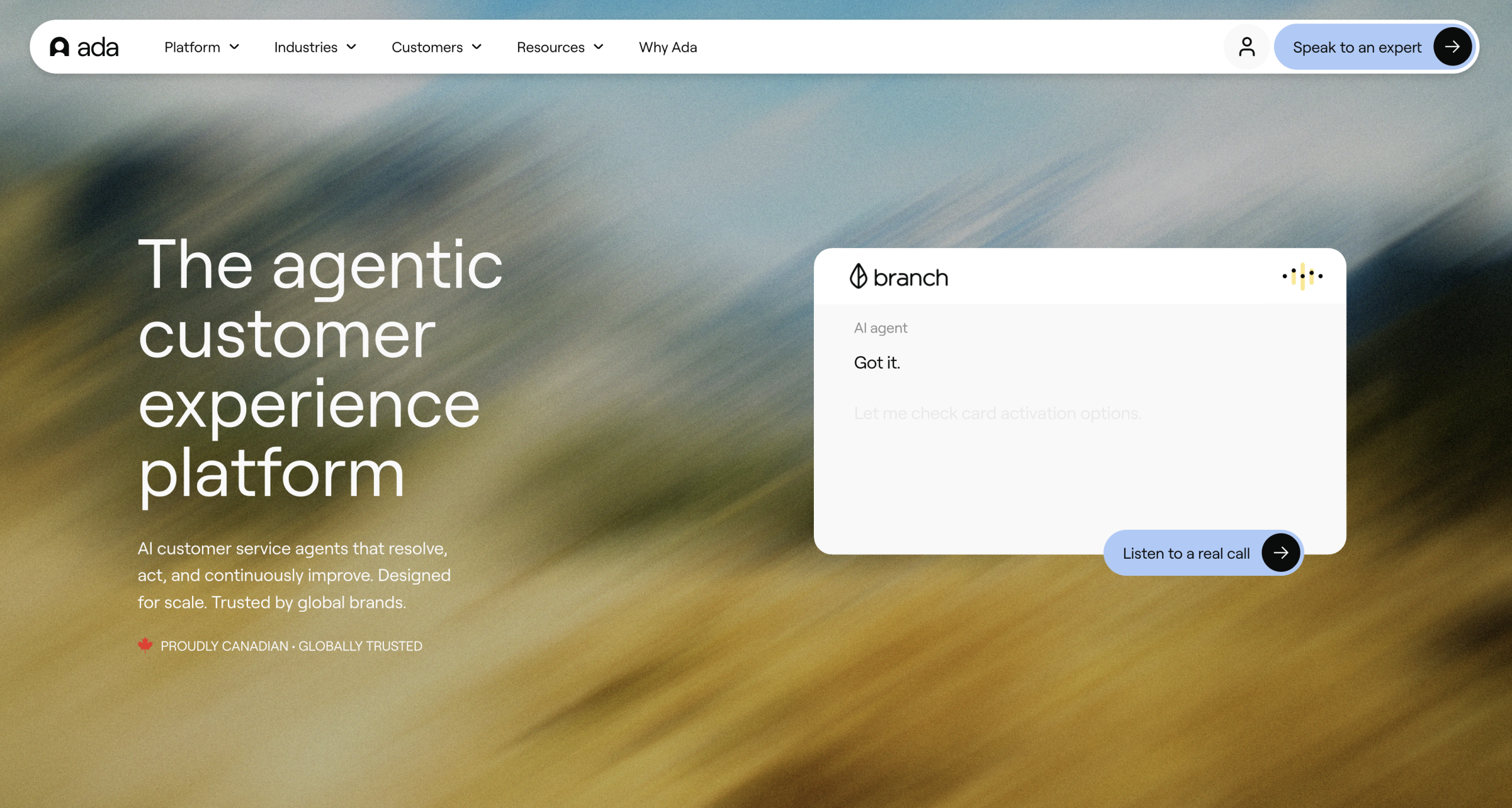 Ada Landing Page